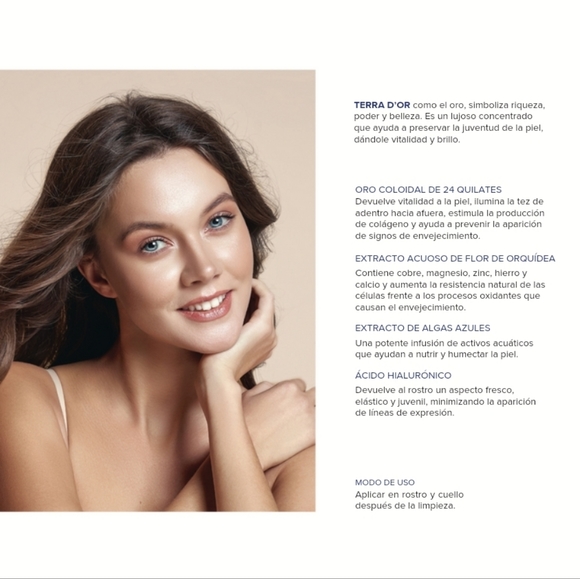 TERRA D'OR GEL FACIAL CONCENTRADO CON ORO, EXTRACTO DE ORQUÍDEA Y ALGA - Picture 2 of 2